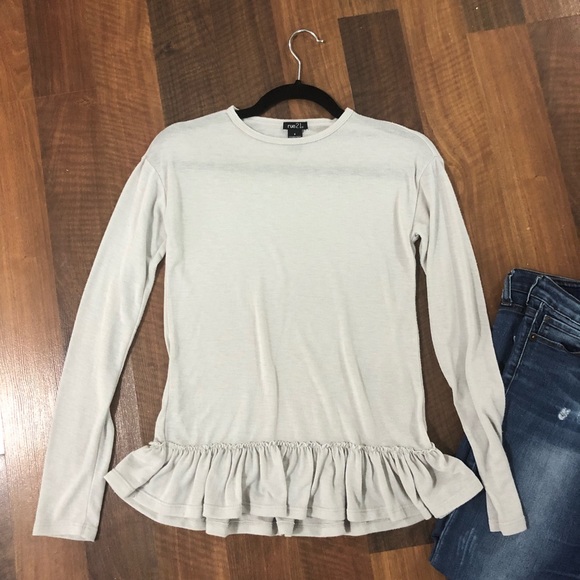 Light Grey Ruffle Shirt - Picture 2 of 2